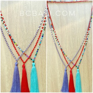 fashion necklace tassels bead crystal mix colorful wholesale alot free shipping